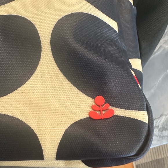 Orla Kiely Lotta Backpack Blue Petals, Red Stripe - Picture 10 of 16